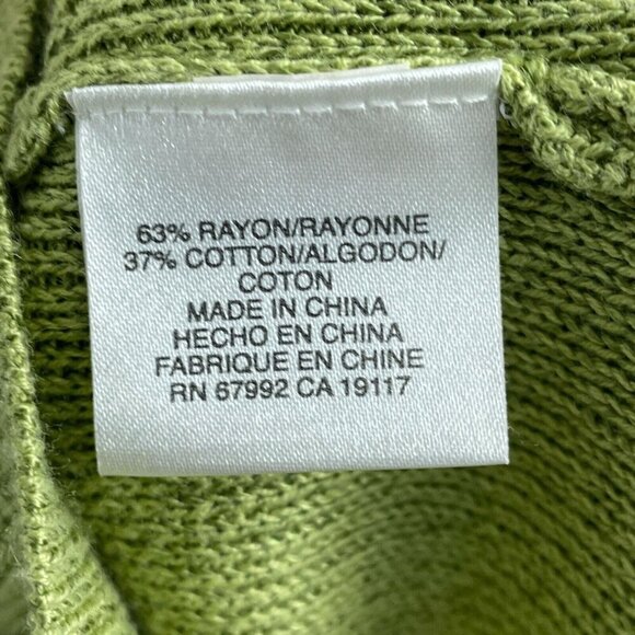 Sigrid Olsen Womens Petite L Green Sleeveless Knit Top 5054 - Picture 4 of 8